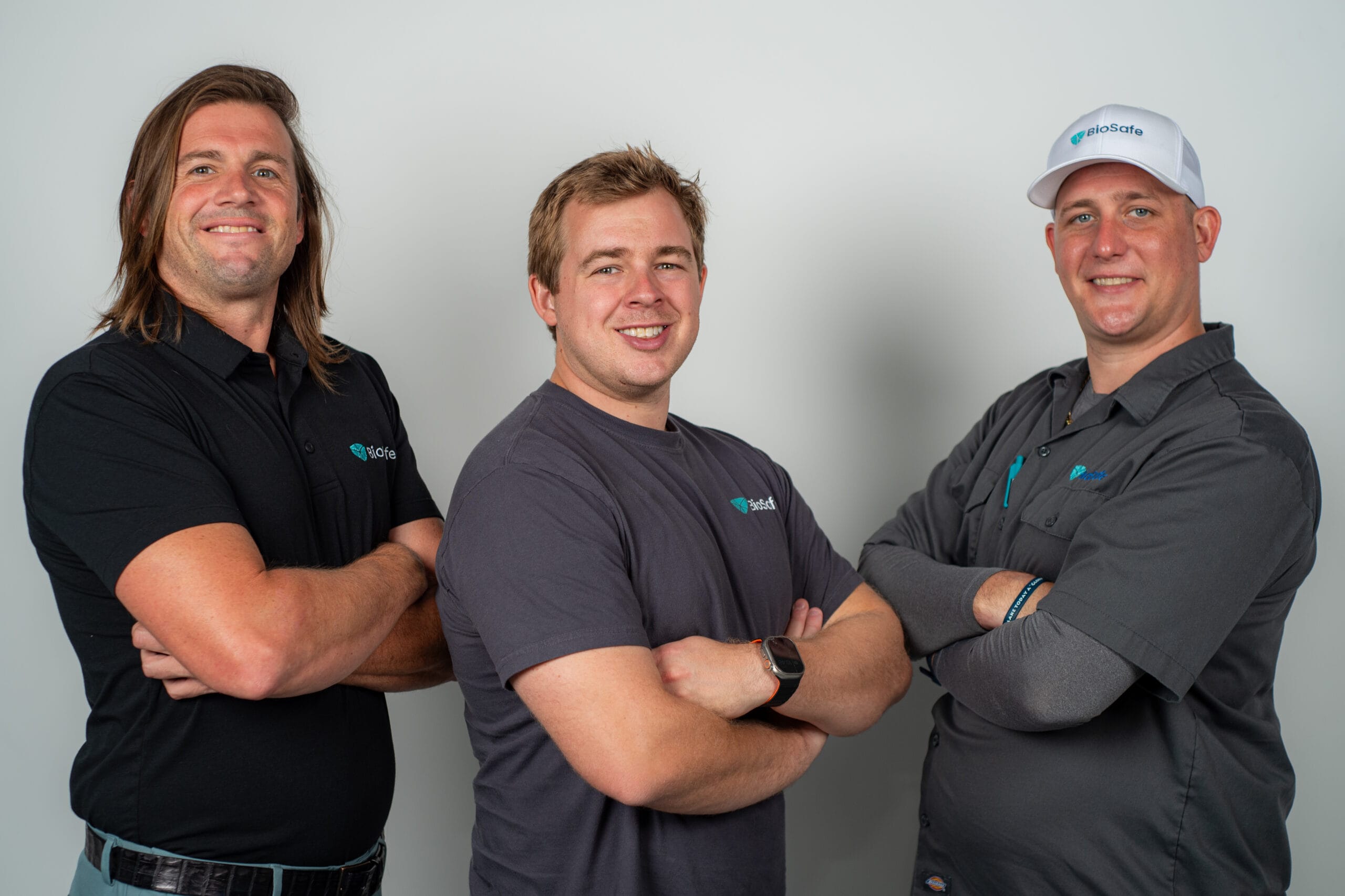 The BioSafe Waste Services team in branded uniforms