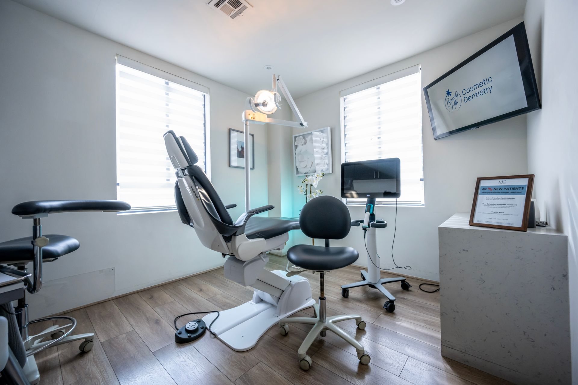Bright modern dental practice treatment room